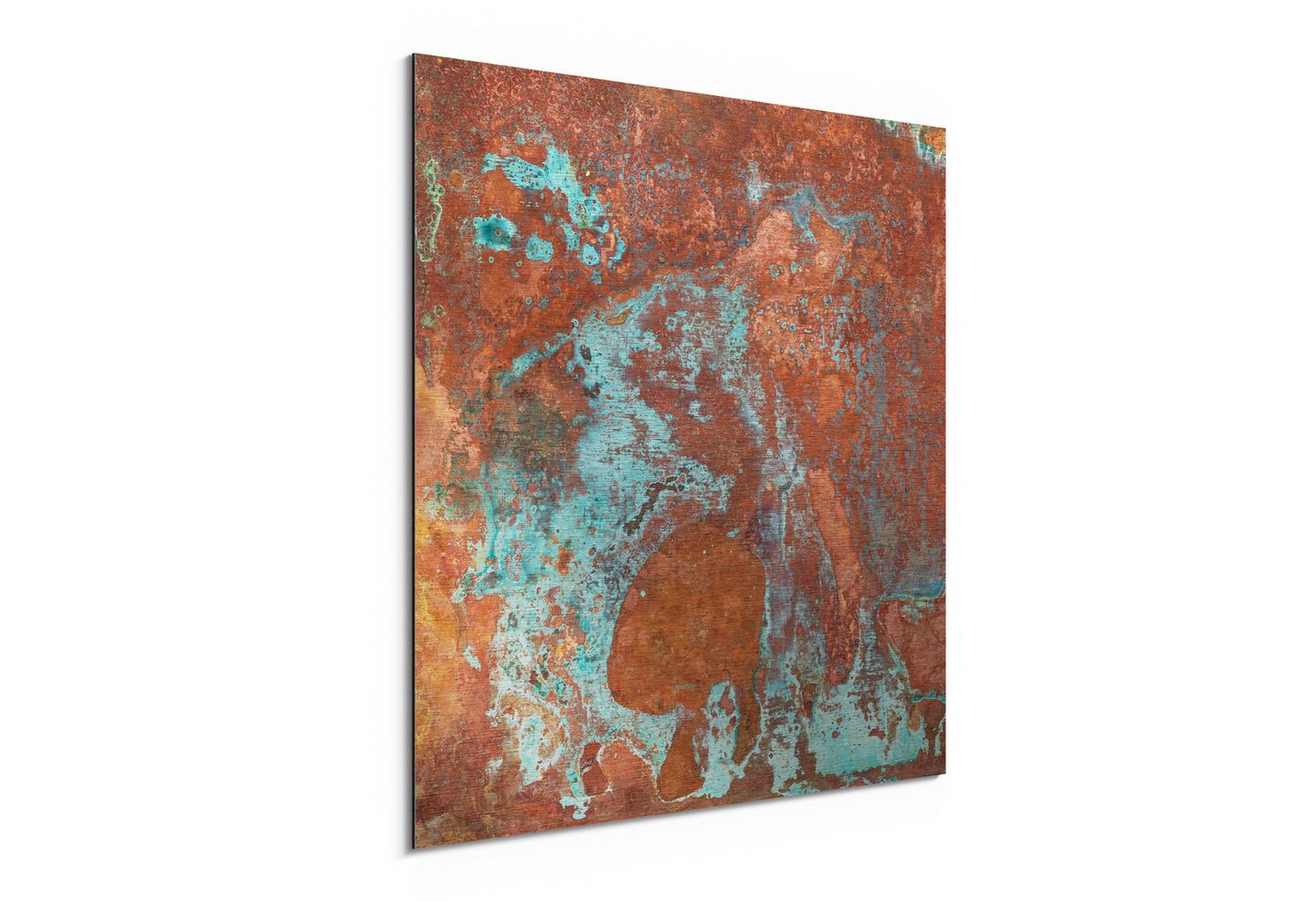 DEQORI Metallbild 'Rostige Kupferplatte', Alu Dibond Bild Aluminium Aluverbundplatte Design Wandbild Aludibond DEQORI Metallbild 'Rostige Kupferplatte', Alu Dibond Bild Aluminium Aluverbundplatte Design Wandbild Aludibond von DEQORI