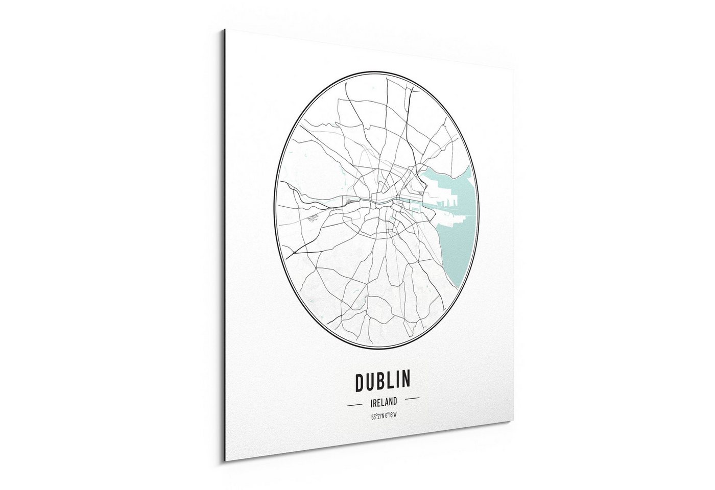 DEQORI Metallbild 'Stadtplan Dublin', Alu Dibond Bild Aluminium Aluverbundplatte Design Wandbild Aludibond DEQORI Metallbild 'Stadtplan Dublin', Alu Dibond Bild Aluminium Aluverbundplatte Design Wandbild Aludibond von DEQORI