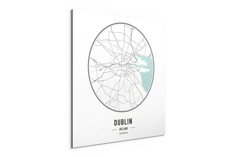 DEQORI Metallbild 'Stadtplan Dublin', Alu Dibond Bild Aluminium Aluverbundplatte Design Wandbild Aludibond DEQORI Metallbild 'Stadtplan Dublin', Alu Dibond Bild Aluminium Aluverbundplatte Design Wandbild Aludibond von DEQORI
