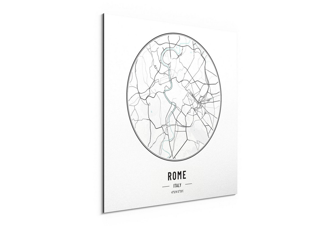 DEQORI Metallbild 'Stadtplan Rome', Alu Dibond Bild Aluminium Aluverbundplatte Design Wandbild Aludibond DEQORI Metallbild 'Stadtplan Rome', Alu Dibond Bild Aluminium Aluverbundplatte Design Wandbild Aludibond von DEQORI