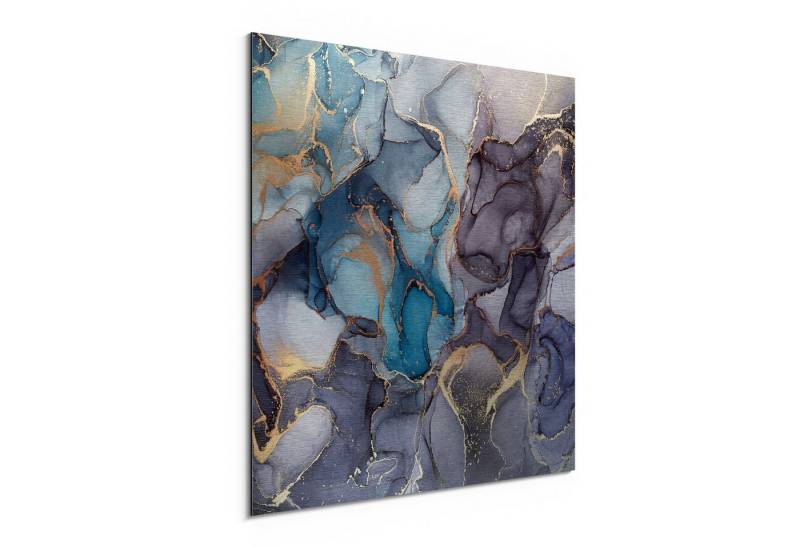 DEQORI Metallbild 'Stilvoller Tinteneffekt', Alu Dibond Bild Aluminium Aluverbundplatte Design Wandbild Aludibond von DEQORI