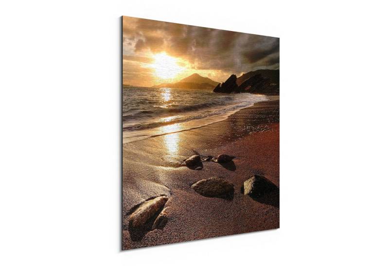 DEQORI Metallbild 'Strand im Sonnenuntergang', Alu Dibond Bild Aluminium Aluverbundplatte Design Wandbild Aludibond DEQORI Metallbild 'Strand im Sonnenuntergang', Alu Dibond Bild Aluminium Aluverbundplatte Design Wandbild Aludibond von DEQORI