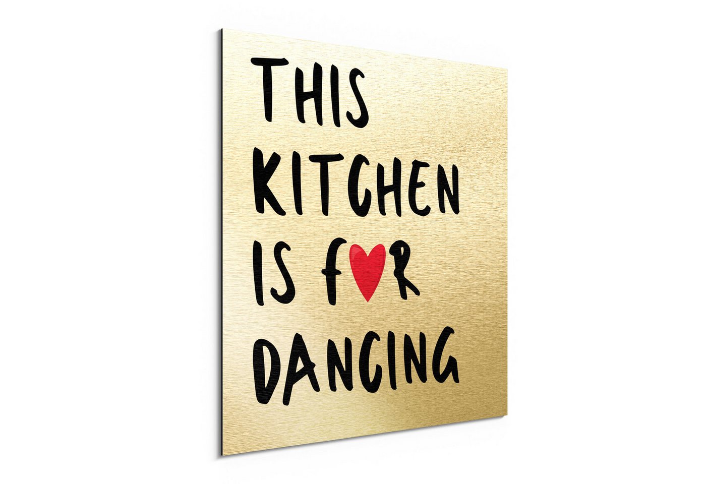 DEQORI Metallbild 'Tanz in der Küche', Alu Dibond Bild Aluminium Aluverbundplatte Design Wandbild Aludibond DEQORI Metallbild 'Tanz in der Küche', Alu Dibond Bild Aluminium Aluverbundplatte Design Wandbild Aludibond von DEQORI