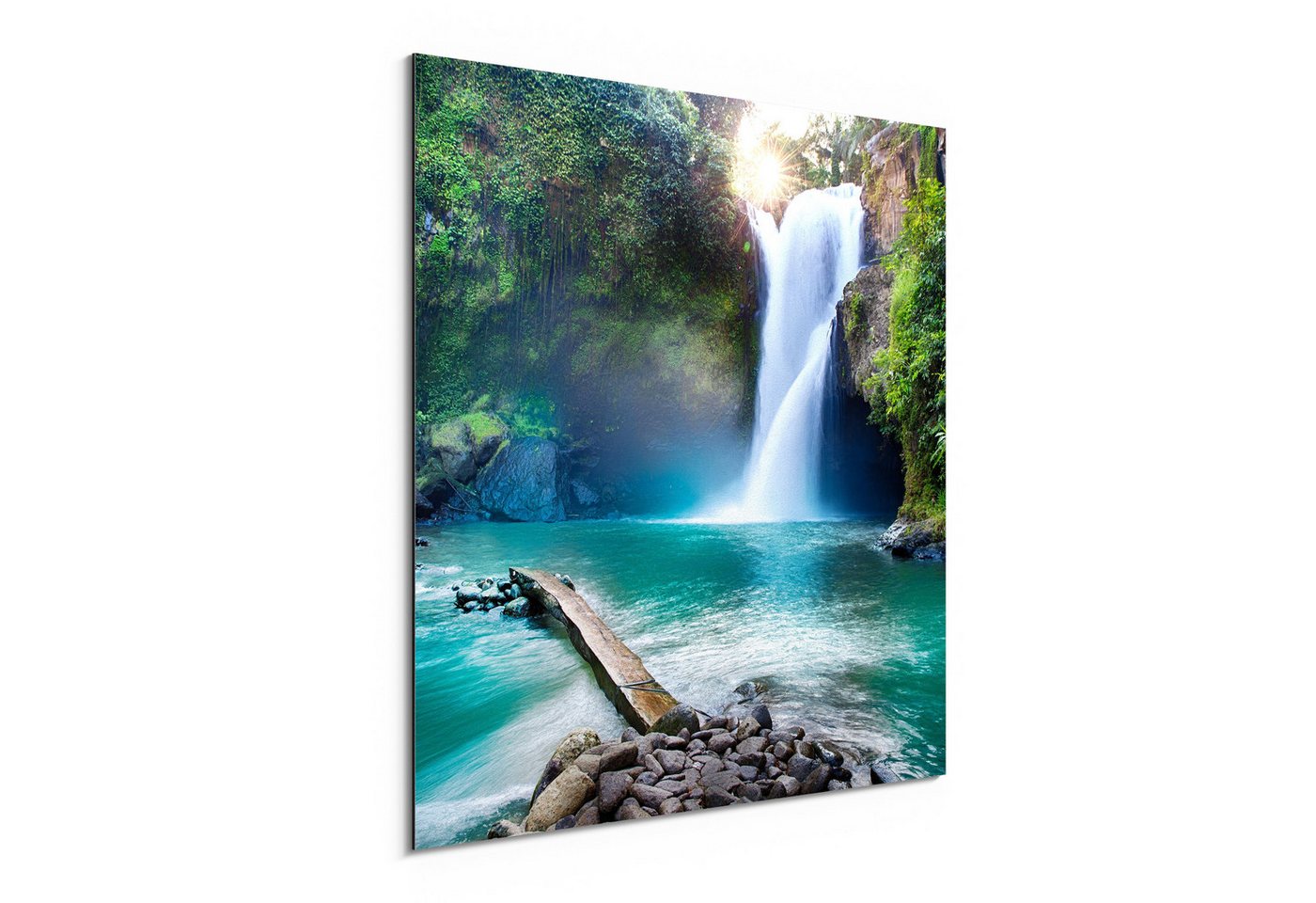 DEQORI Metallbild 'Tegenungan Wasserfall ', Alu Dibond Bild Aluminium Aluverbundplatte Design Wandbild Aludibond DEQORI Metallbild 'Tegenungan Wasserfall ', Alu Dibond Bild Aluminium Aluverbundplatte Design Wandbild Aludibond von DEQORI