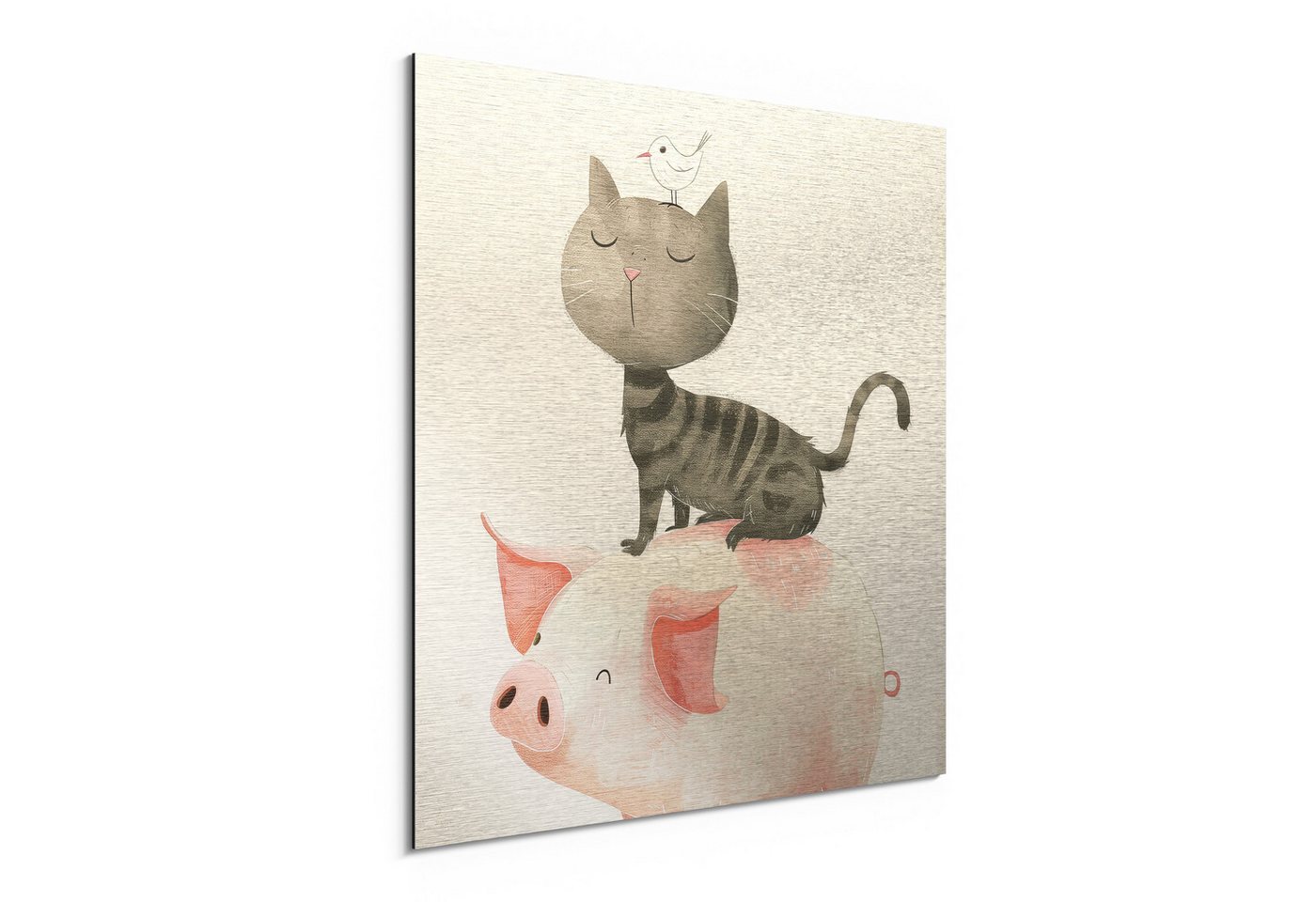 DEQORI Metallbild 'Tierisch gut gestapelt', Alu Dibond Bild Aluminium Aluverbundplatte Design Wandbild Aludibond DEQORI Metallbild 'Tierisch gut gestapelt', Alu Dibond Bild Aluminium Aluverbundplatte Design Wandbild Aludibond von DEQORI