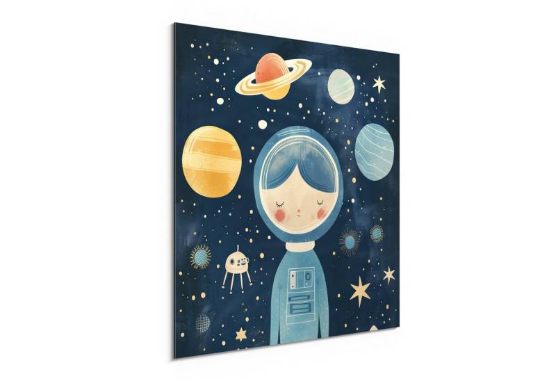 DEQORI Metallbild 'Traumreise durchs All', Alu Dibond Bild Aluminium Aluverbundplatte Design Wandbild Aludibond von DEQORI