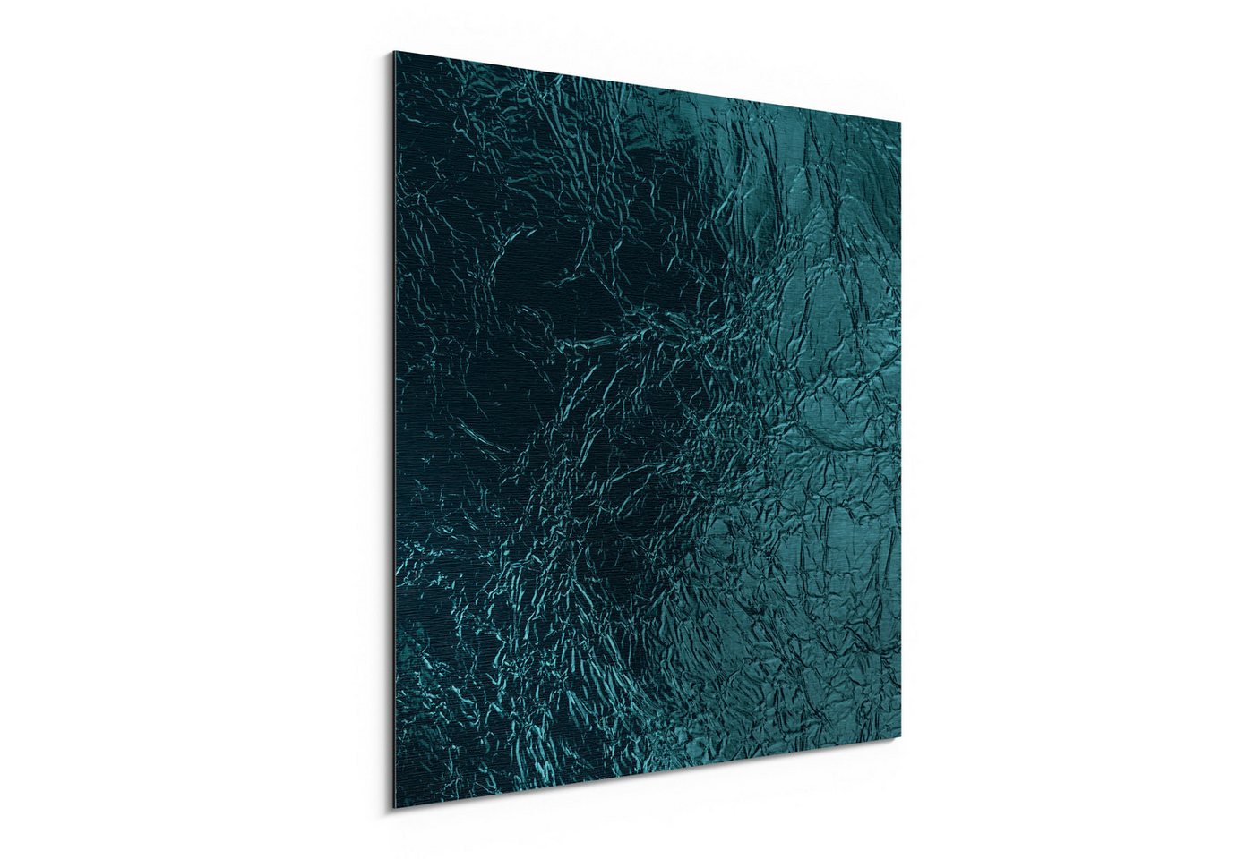 DEQORI Metallbild 'Verformte Folienoptik', Alu Dibond Bild Aluminium Aluverbundplatte Design Wandbild Aludibond DEQORI Metallbild 'Verformte Folienoptik', Alu Dibond Bild Aluminium Aluverbundplatte Design Wandbild Aludibond von DEQORI