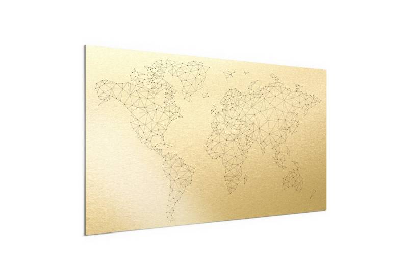 DEQORI Metallbild 'Vernetzte Welt', Alu Dibond Bild Aluminium Aluverbundplatte Design Wandbild Aludibond von DEQORI
