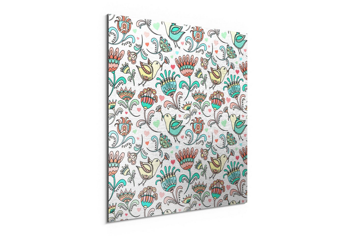 DEQORI Metallbild 'Verspielte Frühlingswelt', Alu Dibond Bild Aluminium Aluverbundplatte Design Wandbild Aludibond DEQORI Metallbild 'Verspielte Frühlingswelt', Alu Dibond Bild Aluminium Aluverbundplatte Design Wandbild Aludibond von DEQORI