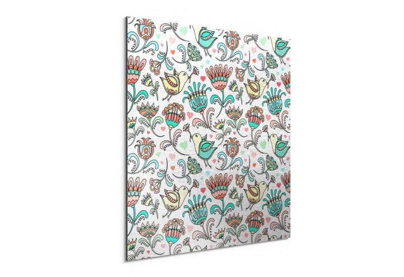 DEQORI Metallbild 'Verspielte Frühlingswelt', Alu Dibond Bild Aluminium Aluverbundplatte Design Wandbild Aludibond DEQORI Metallbild 'Verspielte Frühlingswelt', Alu Dibond Bild Aluminium Aluverbundplatte Design Wandbild Aludibond von DEQORI