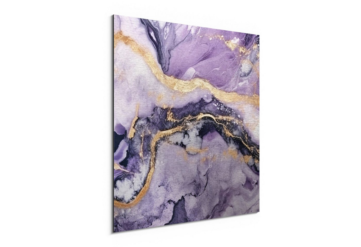 DEQORI Metallbild 'Violette Gesteinsader', Alu Dibond Bild Aluminium Aluverbundplatte Design Wandbild Aludibond DEQORI Metallbild 'Violette Gesteinsader', Alu Dibond Bild Aluminium Aluverbundplatte Design Wandbild Aludibond von DEQORI