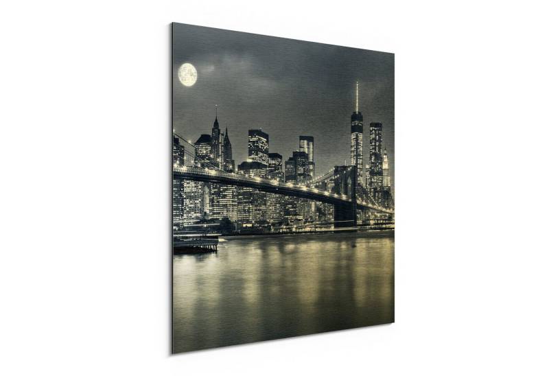 DEQORI Metallbild 'Vollmond über New York', Alu Dibond Bild Aluminium Aluverbundplatte Design Wandbild Aludibond DEQORI Metallbild 'Vollmond über New York', Alu Dibond Bild Aluminium Aluverbundplatte Design Wandbild Aludibond von DEQORI