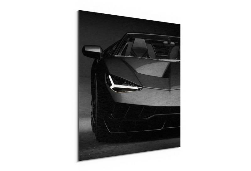 DEQORI Metallbild 'Vorderansicht Sportwagen', Alu Dibond Bild Aluminium Aluverbundplatte Design Wandbild Aludibond DEQORI Metallbild 'Vorderansicht Sportwagen', Alu Dibond Bild Aluminium Aluverbundplatte Design Wandbild Aludibond von DEQORI