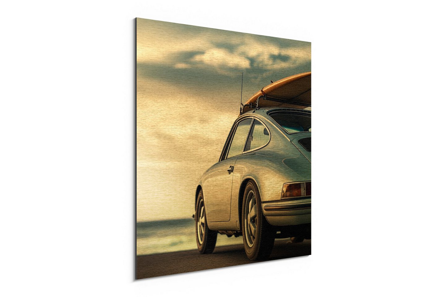 DEQORI Metallbild 'Wellenjagd im Sonnenlicht', Alu Dibond Bild Aluminium Aluverbundplatte Design Wandbild Aludibond DEQORI Metallbild 'Wellenjagd im Sonnenlicht', Alu Dibond Bild Aluminium Aluverbundplatte Design Wandbild Aludibond von DEQORI