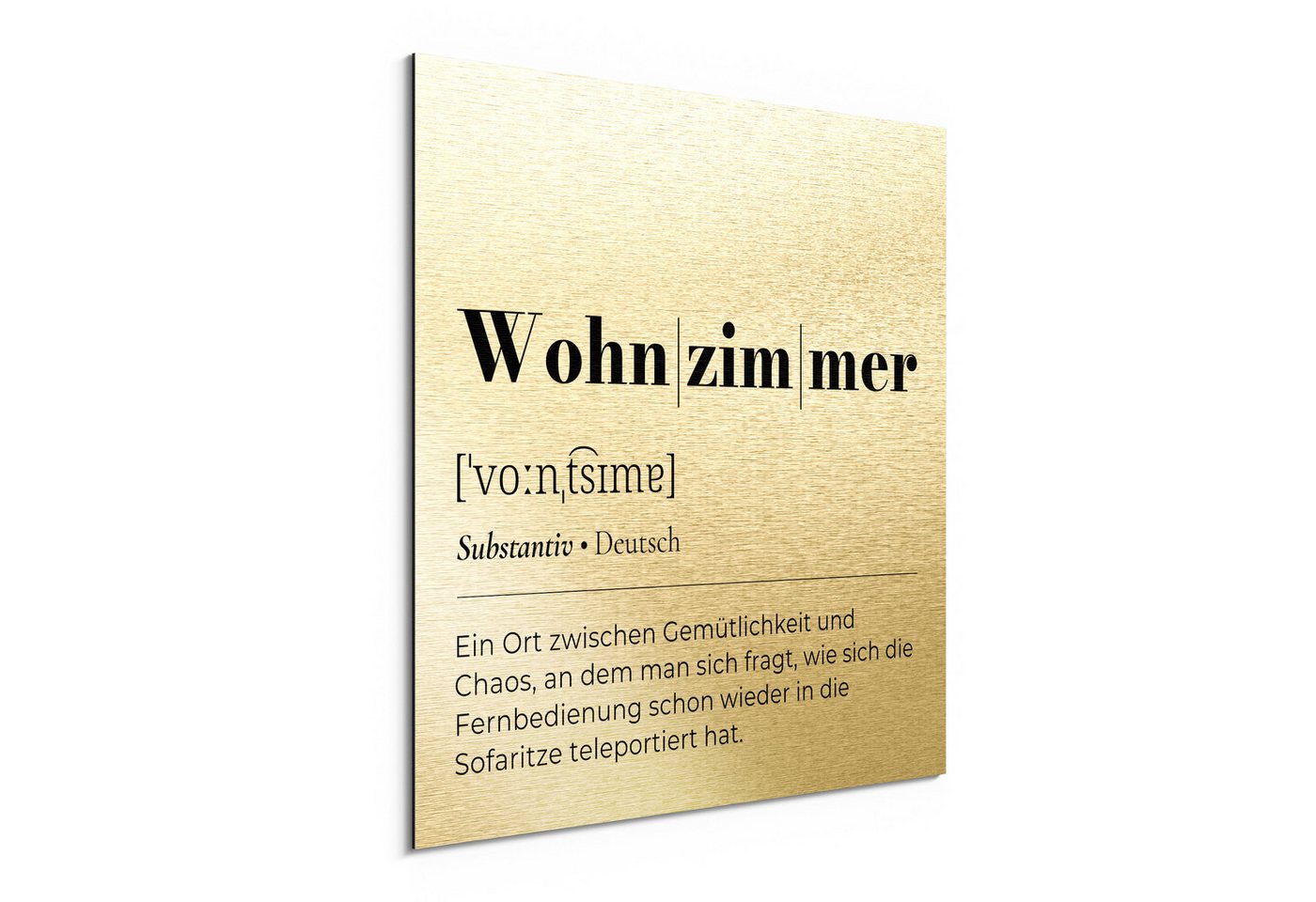 DEQORI Metallbild 'Wohnzimmer - Definition', Alu Dibond Bild Aluminium Aluverbundplatte Design Wandbild Aludibond DEQORI Metallbild 'Wohnzimmer - Definition', Alu Dibond Bild Aluminium Aluverbundplatte Design Wandbild Aludibond von DEQORI