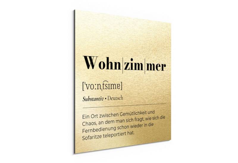 DEQORI Metallbild 'Wohnzimmer - Definition', Alu Dibond Bild Aluminium Aluverbundplatte Design Wandbild Aludibond DEQORI Metallbild 'Wohnzimmer - Definition', Alu Dibond Bild Aluminium Aluverbundplatte Design Wandbild Aludibond von DEQORI