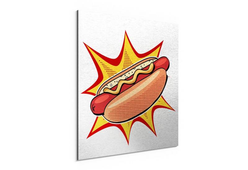 DEQORI Metallbild 'Wurst mit Wumms', Alu Dibond Bild Aluminium Aluverbundplatte Design Wandbild Aludibond DEQORI Metallbild 'Wurst mit Wumms', Alu Dibond Bild Aluminium Aluverbundplatte Design Wandbild Aludibond von DEQORI