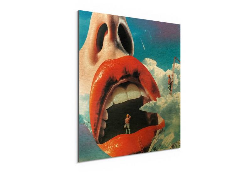 DEQORI Metallbild 'Zwischen Nase und Neuland', Alu Dibond Bild Aluminium Aluverbundplatte Design Wandbild Aludibond DEQORI Metallbild 'Zwischen Nase und Neuland', Alu Dibond Bild Aluminium Aluverbundplatte Design Wandbild Aludibond von DEQORI