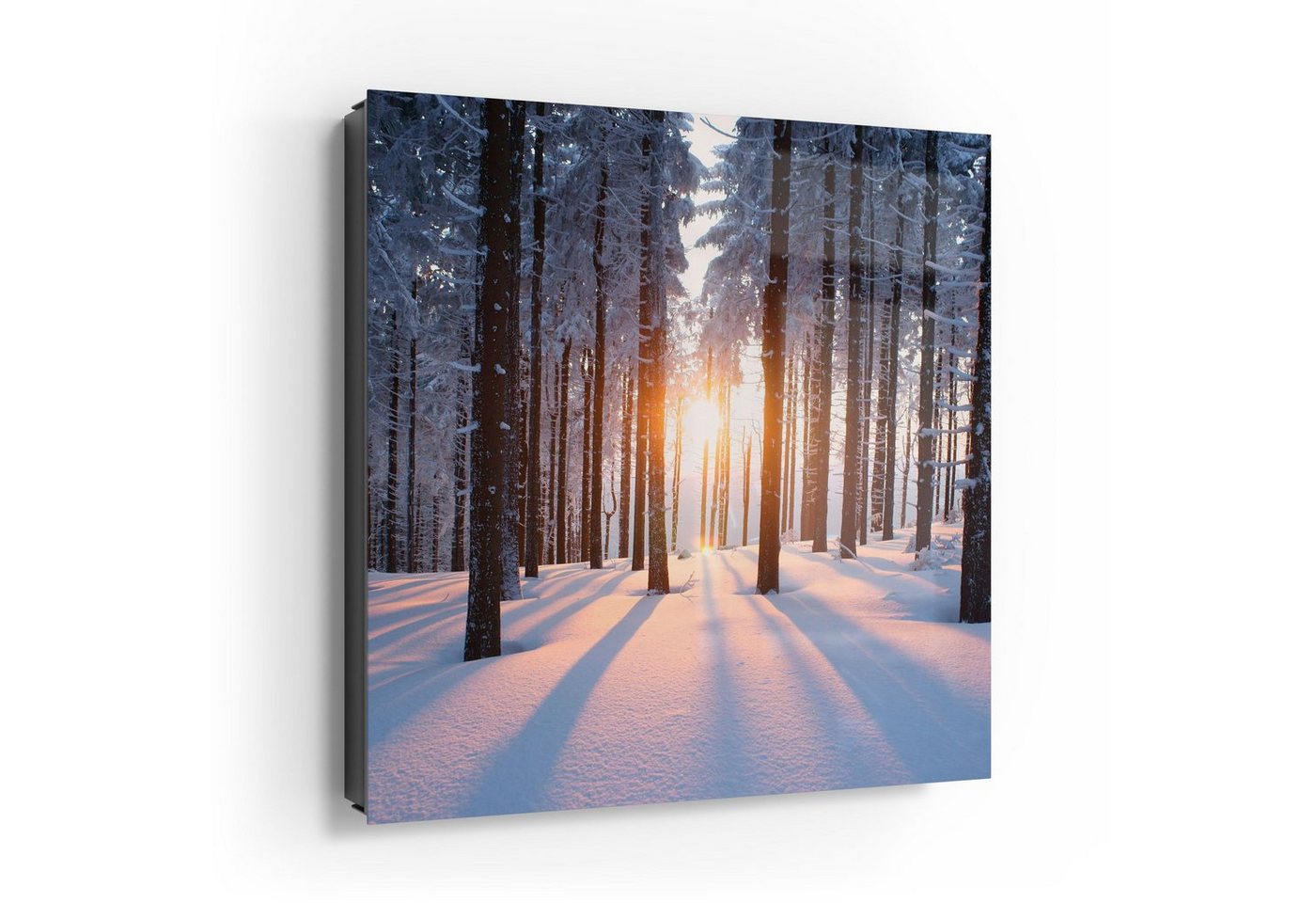 DEQORI Schlüsselkasten 'Abendsonne im Winterwald', Glas Schlüsselbox modern magnetisch beschreibbar von DEQORI