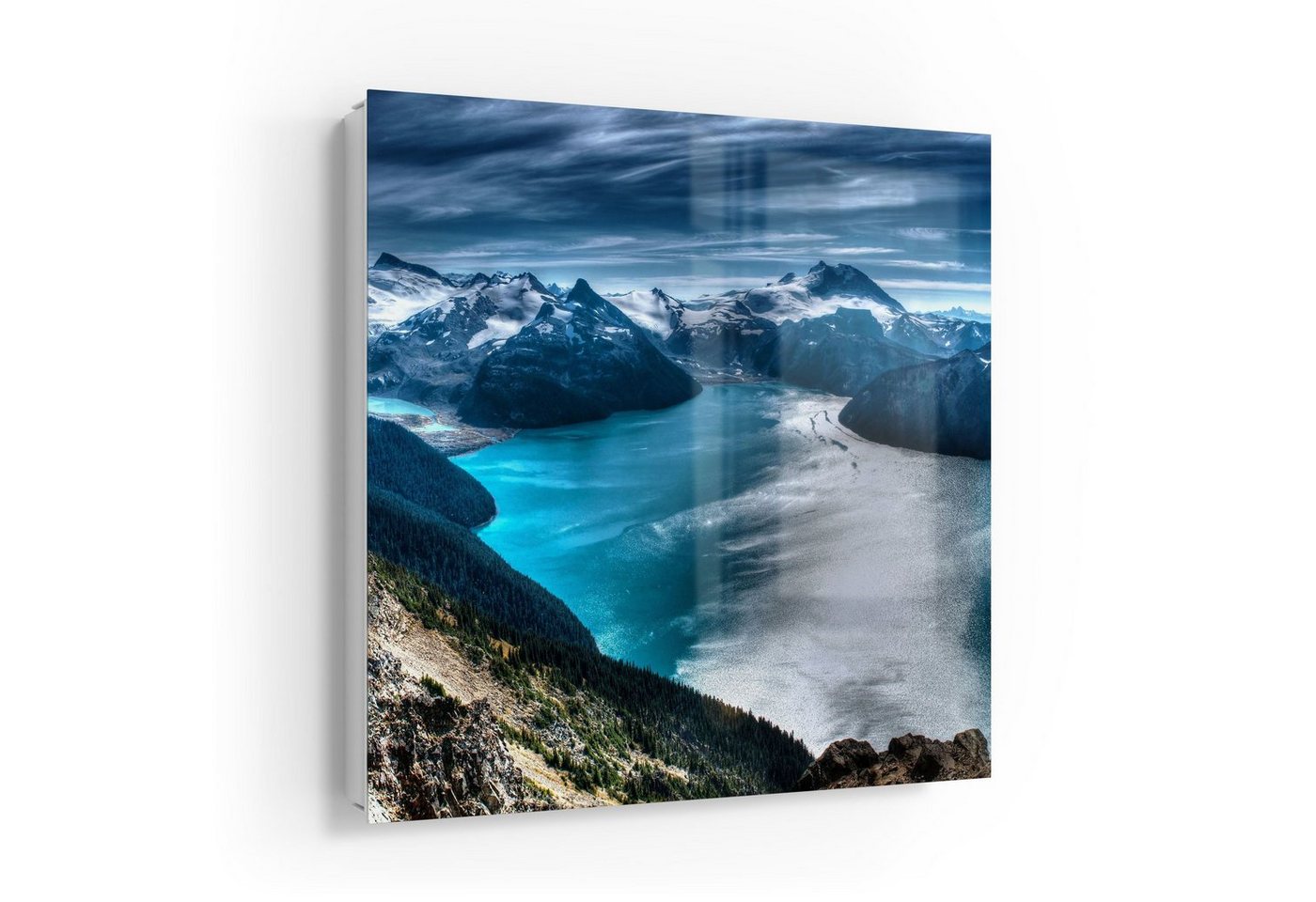 DEQORI Schlüsselkasten 'Blick auf Lake Garibaldi', Glas Schlüsselbox modern magnetisch beschreibbar von DEQORI