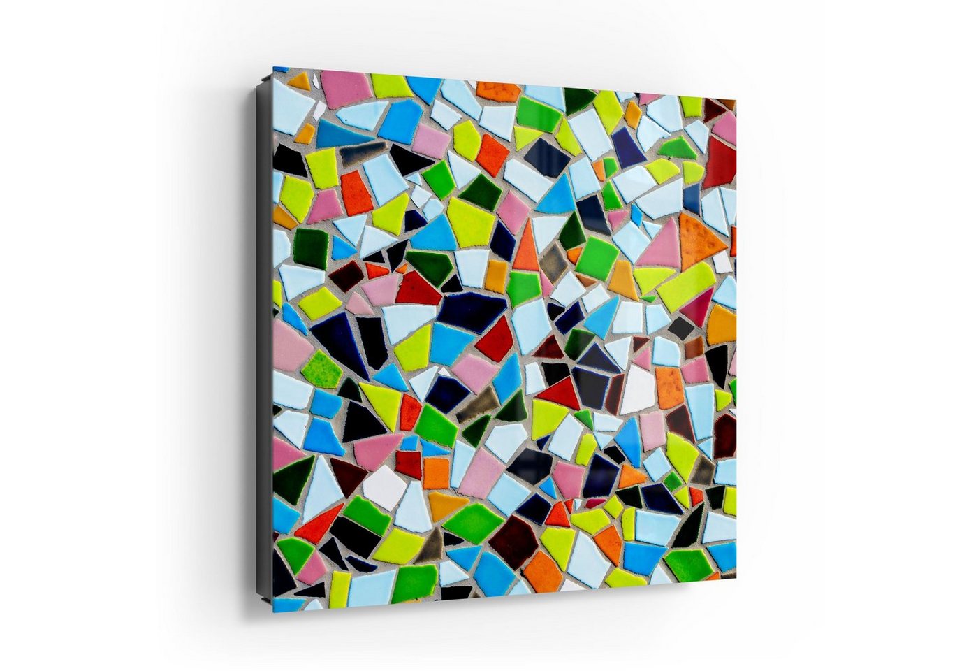 DEQORI Schlüsselkasten 'Buntes Fliesen-Mosaik', Glas Schlüsselbox modern magnetisch beschreibbar von DEQORI