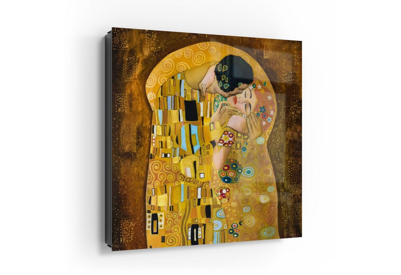 DEQORI Schlüsselkasten 'Der Kuss von Gustav Klimt', Glas Schlüsselbox modern magnetisch beschreibbar von DEQORI
