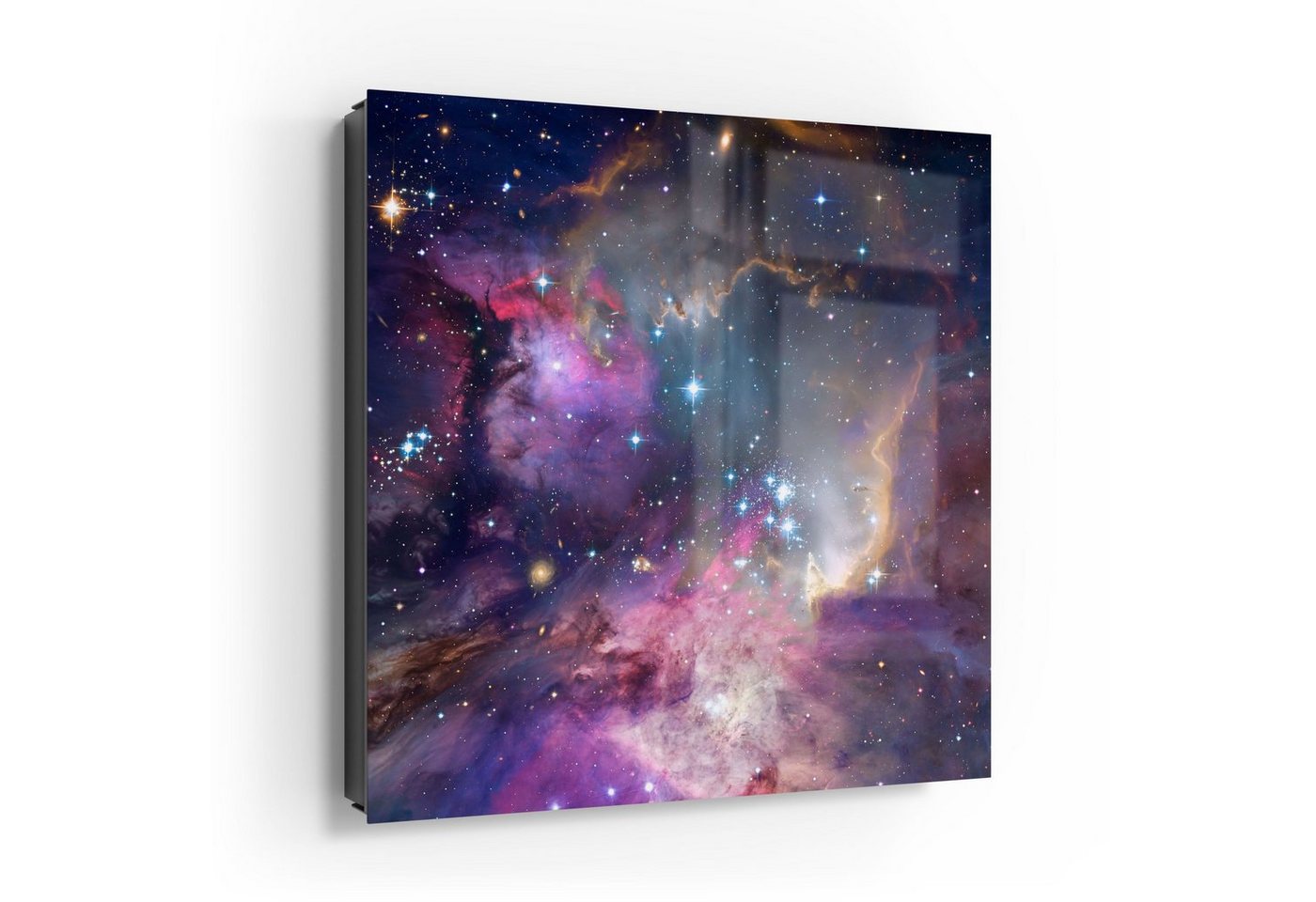 DEQORI Schlüsselkasten 'Farbenfrohe Galaxie', Glas Schlüsselbox modern magnetisch beschreibbar von DEQORI