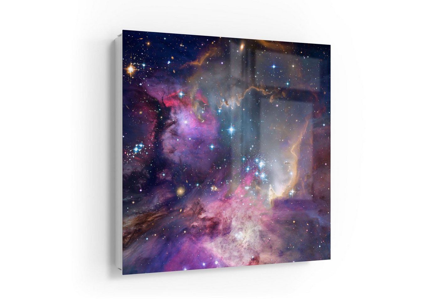 DEQORI Schlüsselkasten 'Farbenfrohe Galaxie', Glas Schlüsselbox modern magnetisch beschreibbar von DEQORI