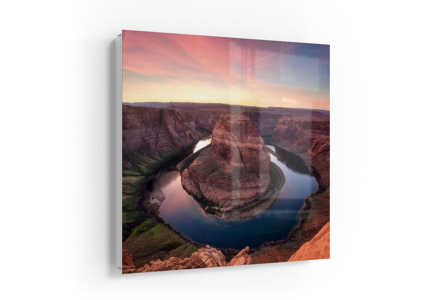 DEQORI Schlüsselkasten 'Horseshoe Bend am Abend', Glas Schlüsselbox modern magnetisch beschreibbar von DEQORI