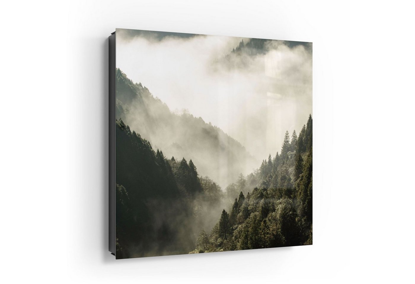 DEQORI Schlüsselkasten 'Nebel in den Bergen', Glas Schlüsselbox modern magnetisch beschreibbar von DEQORI