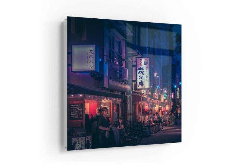 DEQORI Schlüsselkasten 'Neon Nachtstraße', Glas Schlüsselbox modern magnetisch beschreibbar von DEQORI