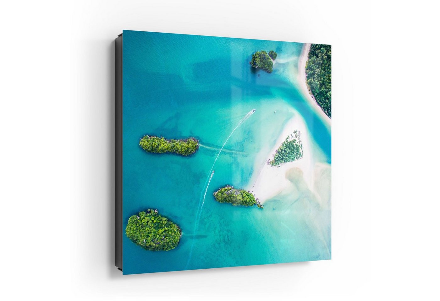 DEQORI Schlüsselkasten 'Sirithan Strand in Krabi', Glas Schlüsselbox modern magnetisch beschreibbar von DEQORI