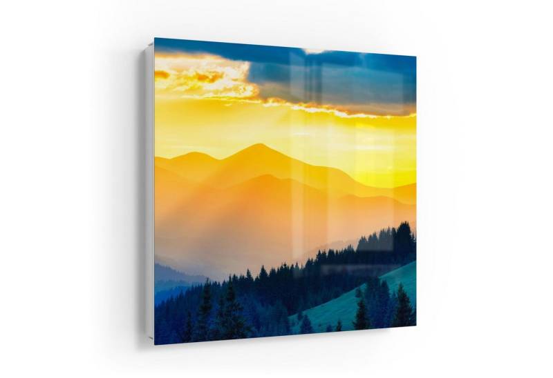DEQORI Schlüsselkasten 'Sonnenuntergang in Bergen', Glas Schlüsselbox modern magnetisch beschreibbar von DEQORI