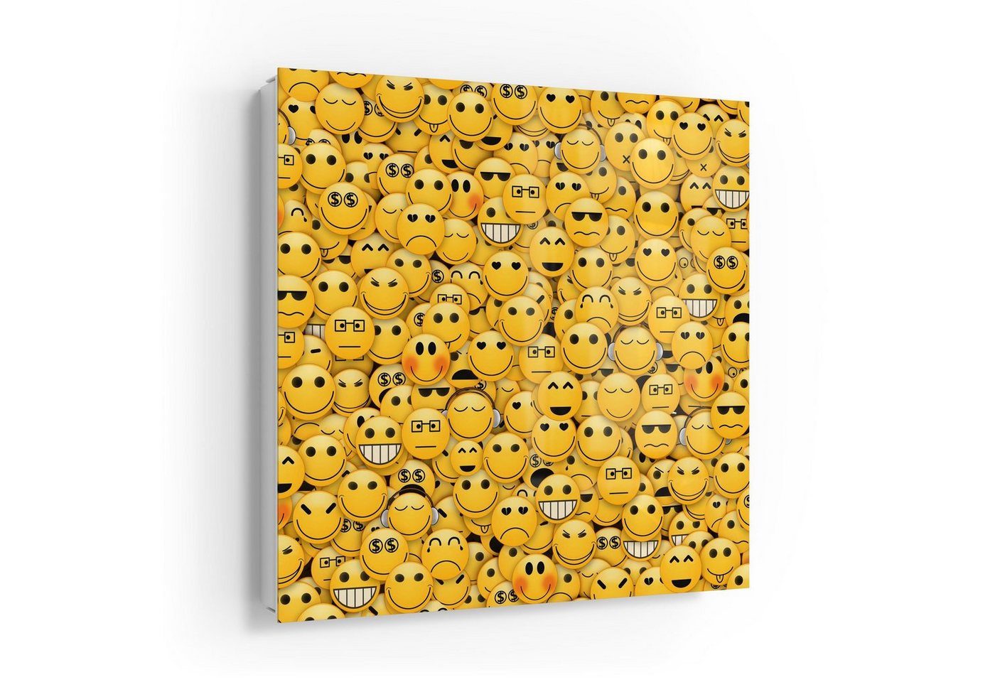 DEQORI Schlüsselkasten 'Vielzahl von Smileys', Glas Schlüsselbox modern magnetisch beschreibbar von DEQORI