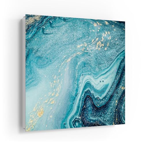 DEQORI Schlüsselkasten weiß | 30x30 cm | Motiv Meer aus Marmor | Glas & Metall Schlüssel-Box | Schlüsselschrank mit 50 Haken + 2 Magnete | Moderne Design Box magnetisch & beschreibbar von DEQORI