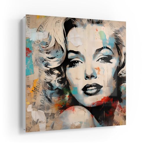 DEQORI Schlüsselkasten weiß | 30x30 cm | Motiv Vintage-Star Fusion | Glas & Metall Schlüssel-Box | Schlüsselschrank mit 50 Haken + 2 Magnete | Moderne Design Box magnetisch & beschreibbar von DEQORI
