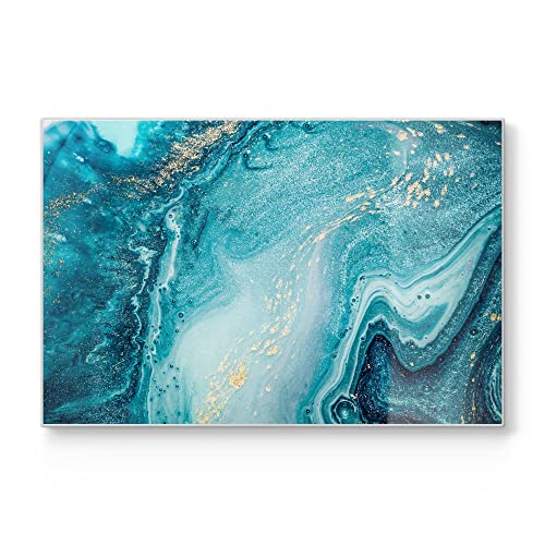 DEQORI Schneidebrett aus Glas | groß 30x20 cm | Motiv "Meer aus Marmor" | Design Schneideplatte für Küche | Frühstücksbrett antibakteriell & rutschfest | Glasplatte & Servierplatte von DEQORI