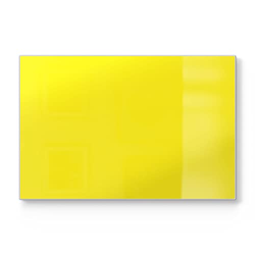 DEQORI Schneidebrett aus Glas | groß 30x20 cm | Unifarben - Gelb | Design Schneideplatte für Küche | Frühstücksbrett antibakteriell & rutschfest | Glasplatte & Servierplatte DEQORI Schneidebrett aus Glas | groß 30x20 cm | Unifarben - Gelb | Design Schneideplatte für Küche | Frühstücksbrett antibakteriell & rutschfest | Glasplatte & Servierplatte von DEQORI