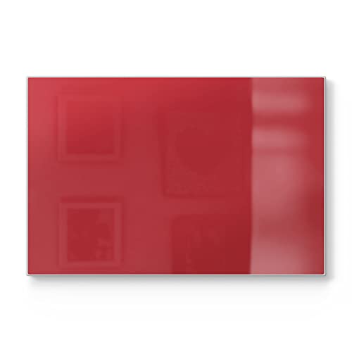 DEQORI Schneidebrett aus Glas | groß 30x20 cm | Unifarben - Rot | Design Schneideplatte für Küche | Frühstücksbrett antibakteriell & rutschfest | Glasplatte & Servierplatte von DEQORI