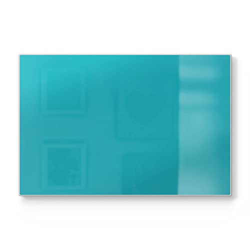 DEQORI Schneidebrett aus Glas | groß 30x20 cm | Unifarben - Türkis | Design Schneideplatte für Küche | Frühstücksbrett antibakteriell & rutschfest | Glasplatte & Servierplatte von DEQORI