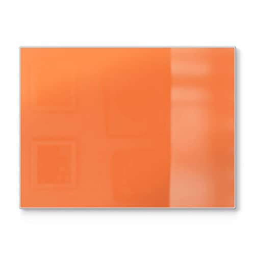 DEQORI Schneidebrett aus Glas | groß 40x30 cm | Unifarben - Orange | Design Schneideplatte für Küche | Frühstücksbrett antibakteriell & rutschfest | Glasplatte & Servierplatte DEQORI Schneidebrett aus Glas | groß 40x30 cm | Unifarben - Orange | Design Schneideplatte für Küche | Frühstücksbrett antibakteriell & rutschfest | Glasplatte & Servierplatte von DEQORI