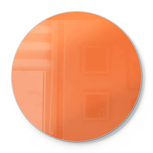 DEQORI Schneidebrett aus Glas | rund Ø30 cm | Unifarben - Orange | Design Schneideplatte für Küche | Frühstücksbrett antibakteriell & rutschfest | Glasplatte & Servierplatte von DEQORI