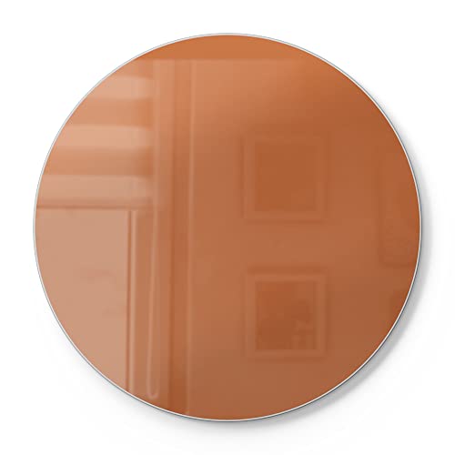 DEQORI Schneidebrett aus Glas | rund Ø30 cm | Unifarben - Terrakotta | Design Schneideplatte für Küche | Frühstücksbrett antibakteriell & rutschfest | Glasplatte & Servierplatte von DEQORI