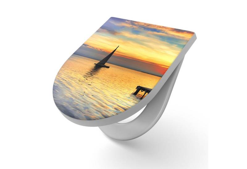 DEQORI WC-Sitz 'Abendidylle am See', WC Toilettensitz bedruckt Klobrille Toilettendeckel Motiv WC-Brille DEQORI WC-Sitz 'Abendidylle am See', WC Toilettensitz bedruckt Klobrille Toilettendeckel Motiv WC-Brille von DEQORI