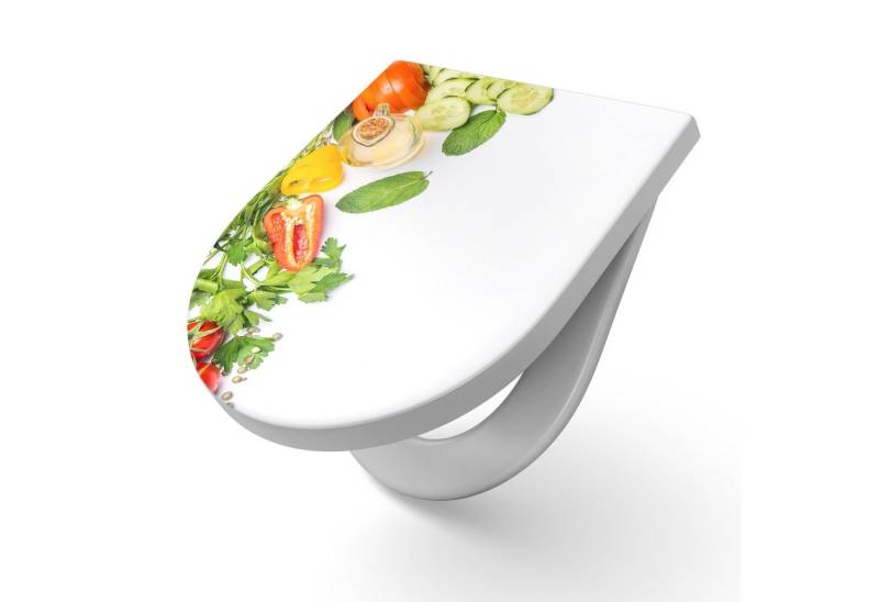 DEQORI WC-Sitz 'Banner gerahmt mit Gemüse', WC Toilettensitz bedruckt Klobrille Toilettendeckel Motiv WC-Brille DEQORI WC-Sitz 'Banner gerahmt mit Gemüse', WC Toilettensitz bedruckt Klobrille Toilettendeckel Motiv WC-Brille von DEQORI
