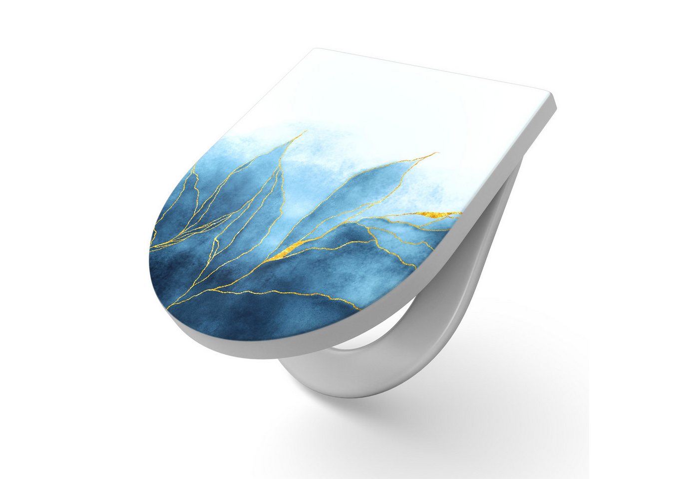 DEQORI WC-Sitz 'Blauer Wasserfarbverlauf', WC Toilettensitz bedruckt Klobrille Toilettendeckel Motiv WC-Brille DEQORI WC-Sitz 'Blauer Wasserfarbverlauf', WC Toilettensitz bedruckt Klobrille Toilettendeckel Motiv WC-Brille von DEQORI