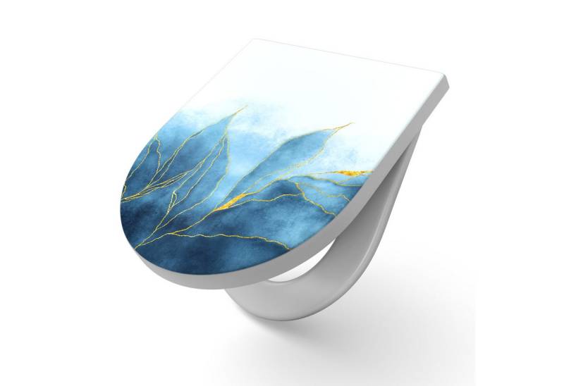 DEQORI WC-Sitz 'Blauer Wasserfarbverlauf', WC Toilettensitz bedruckt Klobrille Toilettendeckel Motiv WC-Brille DEQORI WC-Sitz 'Blauer Wasserfarbverlauf', WC Toilettensitz bedruckt Klobrille Toilettendeckel Motiv WC-Brille von DEQORI