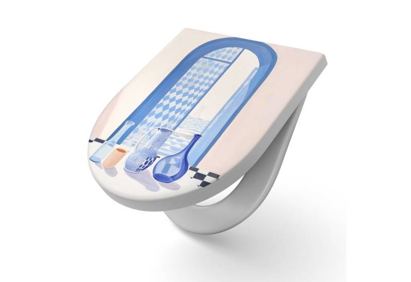 DEQORI WC-Sitz 'Blaues Stillleben', WC Toilettensitz bedruckt Klobrille Toilettendeckel Motiv WC-Brille DEQORI WC-Sitz 'Blaues Stillleben', WC Toilettensitz bedruckt Klobrille Toilettendeckel Motiv WC-Brille von DEQORI