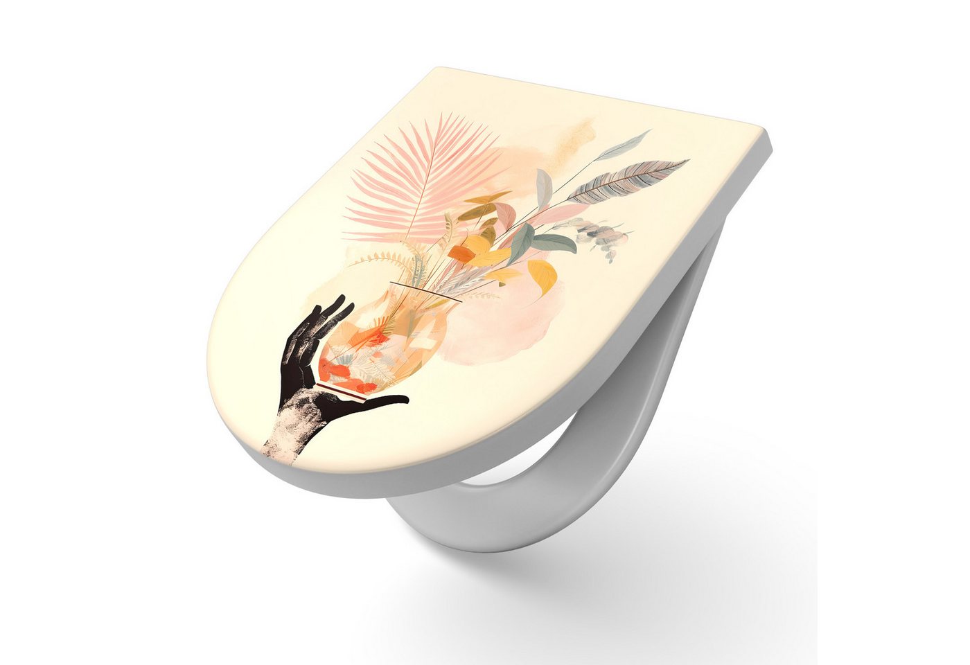 DEQORI WC-Sitz 'Botanische Geste', WC Toilettensitz bedruckt Klobrille Toilettendeckel Motiv WC-Brille DEQORI WC-Sitz 'Botanische Geste', WC Toilettensitz bedruckt Klobrille Toilettendeckel Motiv WC-Brille von DEQORI