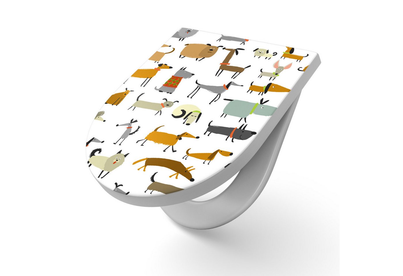 DEQORI WC-Sitz 'Das große Pfotenchaos', WC Toilettensitz bedruckt Klobrille Toilettendeckel Motiv WC-Brille DEQORI WC-Sitz 'Das große Pfotenchaos', WC Toilettensitz bedruckt Klobrille Toilettendeckel Motiv WC-Brille von DEQORI